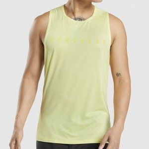 GymShark Sport Mesh Tank Top Shirt Activewear Neon Yellow Men’s Size Medium